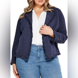 Nic + Zoe Fringe Mix Jacket, Size XL